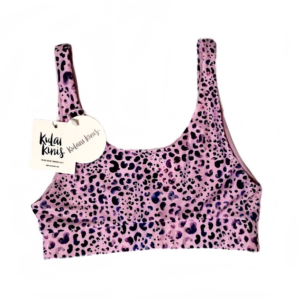 kulani kinis pink panda long crop bikini top! NWT